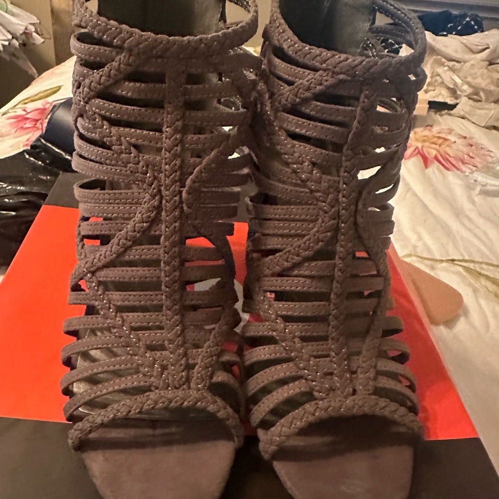 G By Guess Braided Strappy Sandals - Brown - image 1